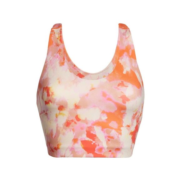 Zella Studio Lite Longline Sports Bra Orange Print Small NEW $39 - Picture 5 of 9